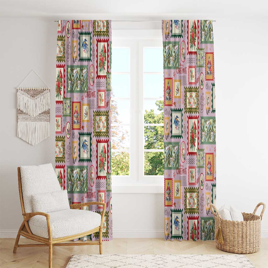 Aussie Birds Christmas La La Land Window Curtain Pink Vintage Stamp Edition - Aussie Hoodie