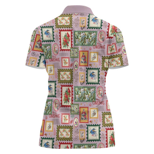 Aussie Birds Christmas La La Land Women Polo Shirt Pink Vintage Stamp Edition - Aussie Hoodie