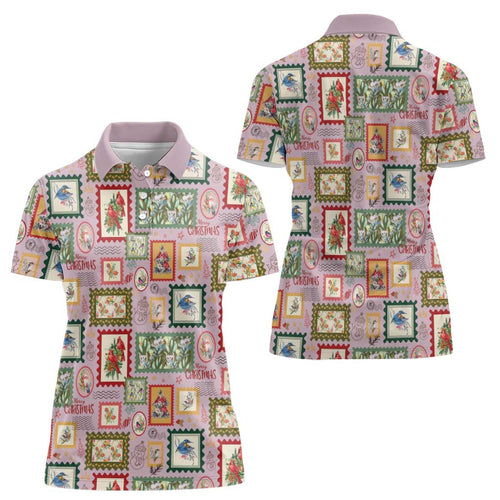 Aussie Birds Christmas La La Land Women Polo Shirt Pink Vintage Stamp Edition - Aussie Hoodie