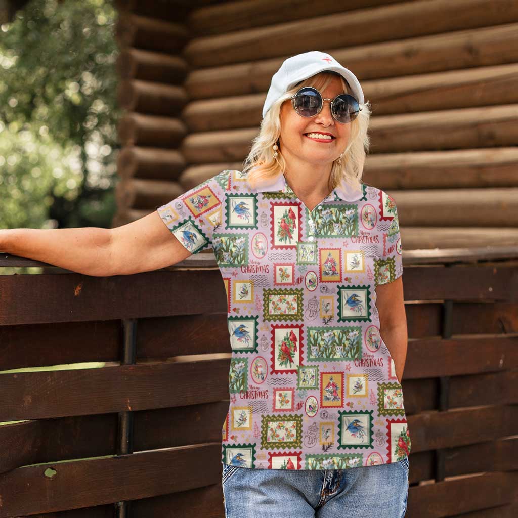 Aussie Birds Christmas La La Land Women Polo Shirt Pink Vintage Stamp Edition - Aussie Hoodie