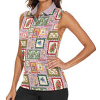 Aussie Birds Christmas La La Land Women Sleeveless Polo Shirt Pink Vintage Stamp Edition - Aussie Hoodie