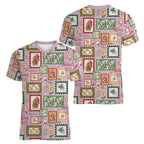 Aussie Birds Christmas La La Land Women V-Neck T-Shirt Pink Vintage Stamp Edition - Aussie Hoodie