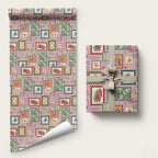 Aussie Birds Christmas La La Land Wrapping Paper Pink Vintage Stamp Edition - Aussie Hoodie