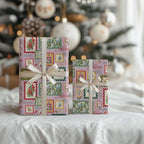 Aussie Birds Christmas La La Land Wrapping Paper Pink Vintage Stamp Edition - Aussie Hoodie