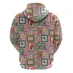 Aussie Birds Christmas La La Land Zip Hoodie Pink Vintage Stamp Edition - Aussie Hoodie