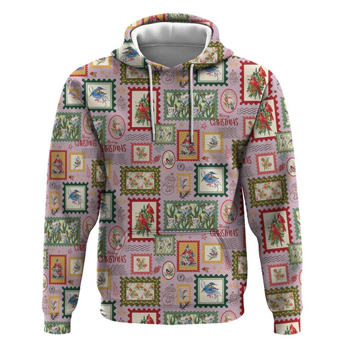 Aussie Birds Christmas La La Land Zip Hoodie Pink Vintage Stamp Edition - Aussie Hoodie