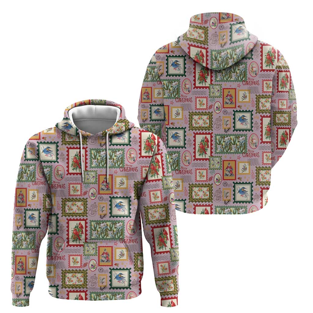 Aussie Birds Christmas La La Land Zip Hoodie Pink Vintage Stamp Edition - Aussie Hoodie