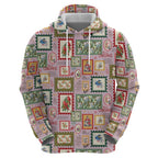 Aussie Birds Christmas La La Land Zip Hoodie Pink Vintage Stamp Edition - Aussie Hoodie