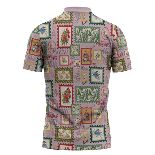 Aussie Birds Christmas La La Land Zipper Polo Shirt Pink Vintage Stamp Edition - Aussie Hoodie