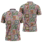 Aussie Birds Christmas La La Land Zipper Polo Shirt Pink Vintage Stamp Edition - Aussie Hoodie