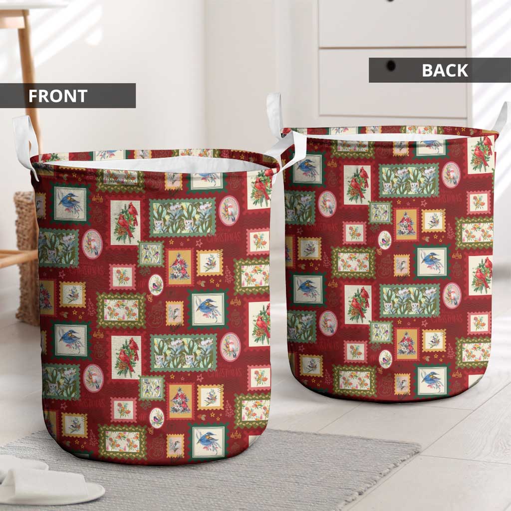 Aussie Birds Christmas La La Land Laundry Basket Red Vintage Stamp Edition - Aussie Hoodie