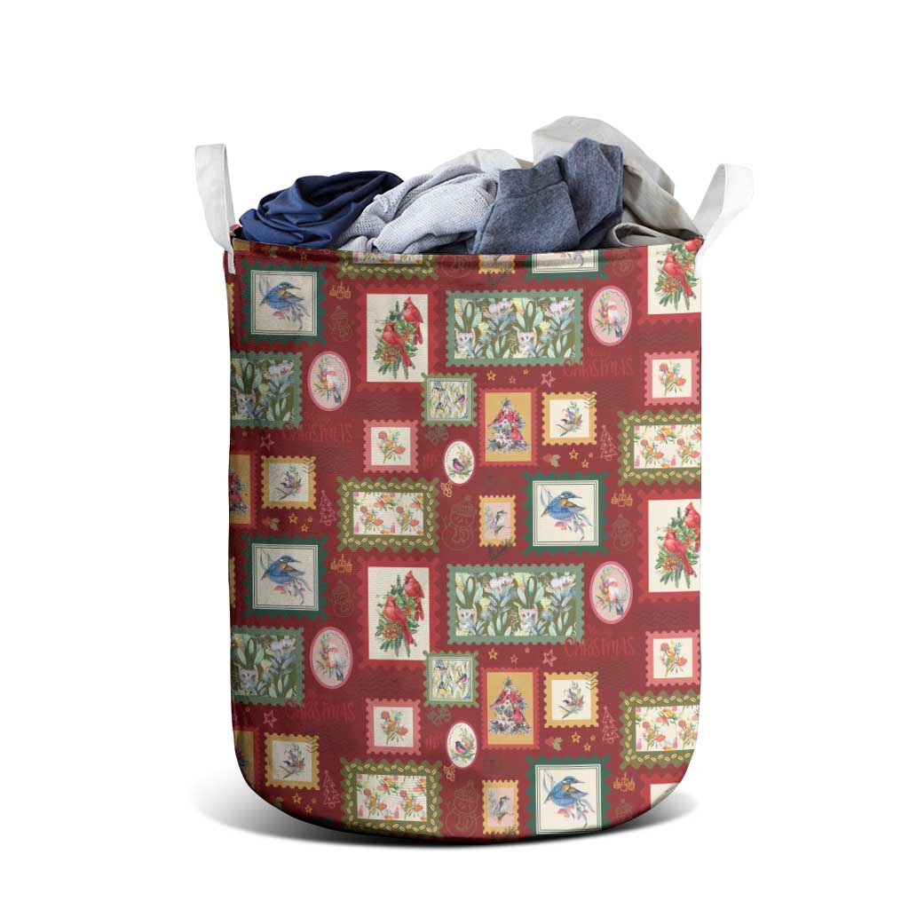 Aussie Birds Christmas La La Land Laundry Basket Red Vintage Stamp Edition - Aussie Hoodie