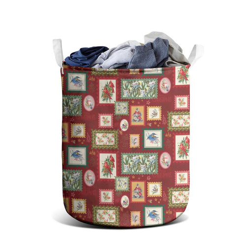 Aussie Birds Christmas La La Land Laundry Basket Red Vintage Stamp Edition - Aussie Hoodie