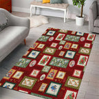 Aussie Birds Christmas La La Land Area Rug Red Vintage Stamp Edition - Aussie Hoodie