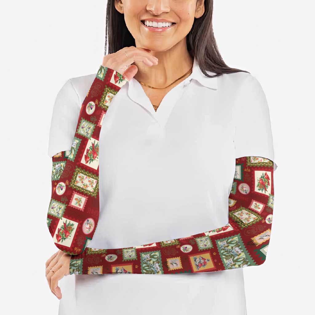 Aussie Birds Christmas La La Land Arm Sleeves Red Vintage Stamp Edition - Aussie Hoodie