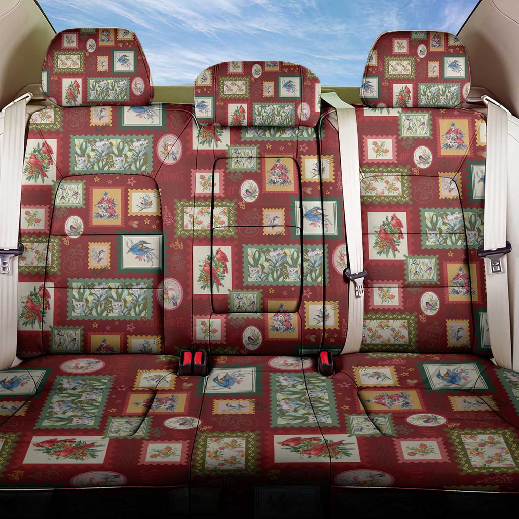 Aussie Birds Christmas La La Land Back Car Seat Cover Red Vintage Stamp Edition - Aussie Hoodie