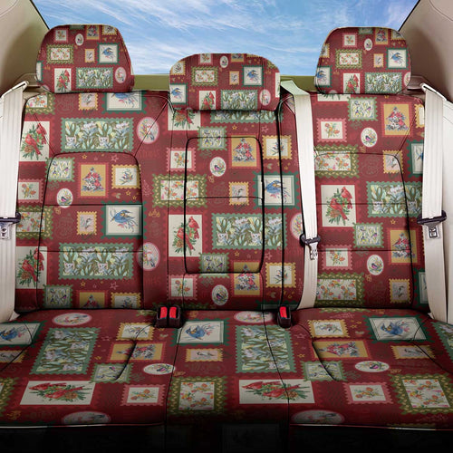 Aussie Birds Christmas La La Land Back Car Seat Cover Red Vintage Stamp Edition - Aussie Hoodie