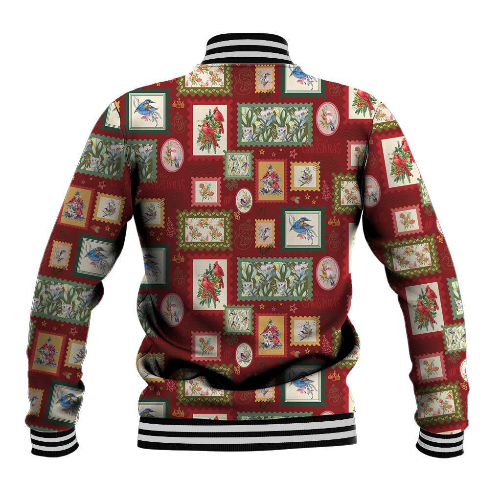 Aussie Birds Christmas La La Land Baseball Jacket Red Vintage Stamp Edition - Aussie Hoodie