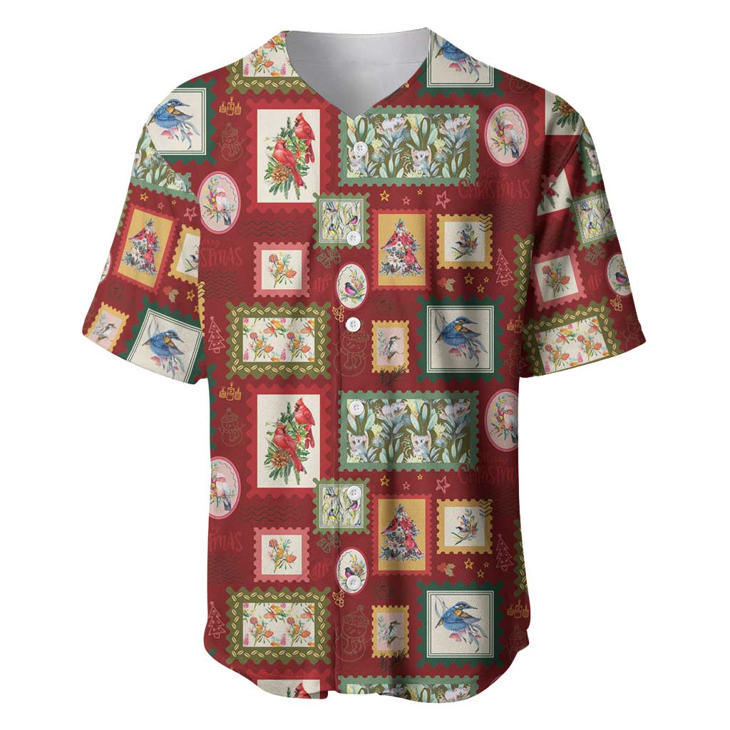Aussie Birds Christmas La La Land Baseball Jersey Red Vintage Stamp Edition - Aussie Hoodie