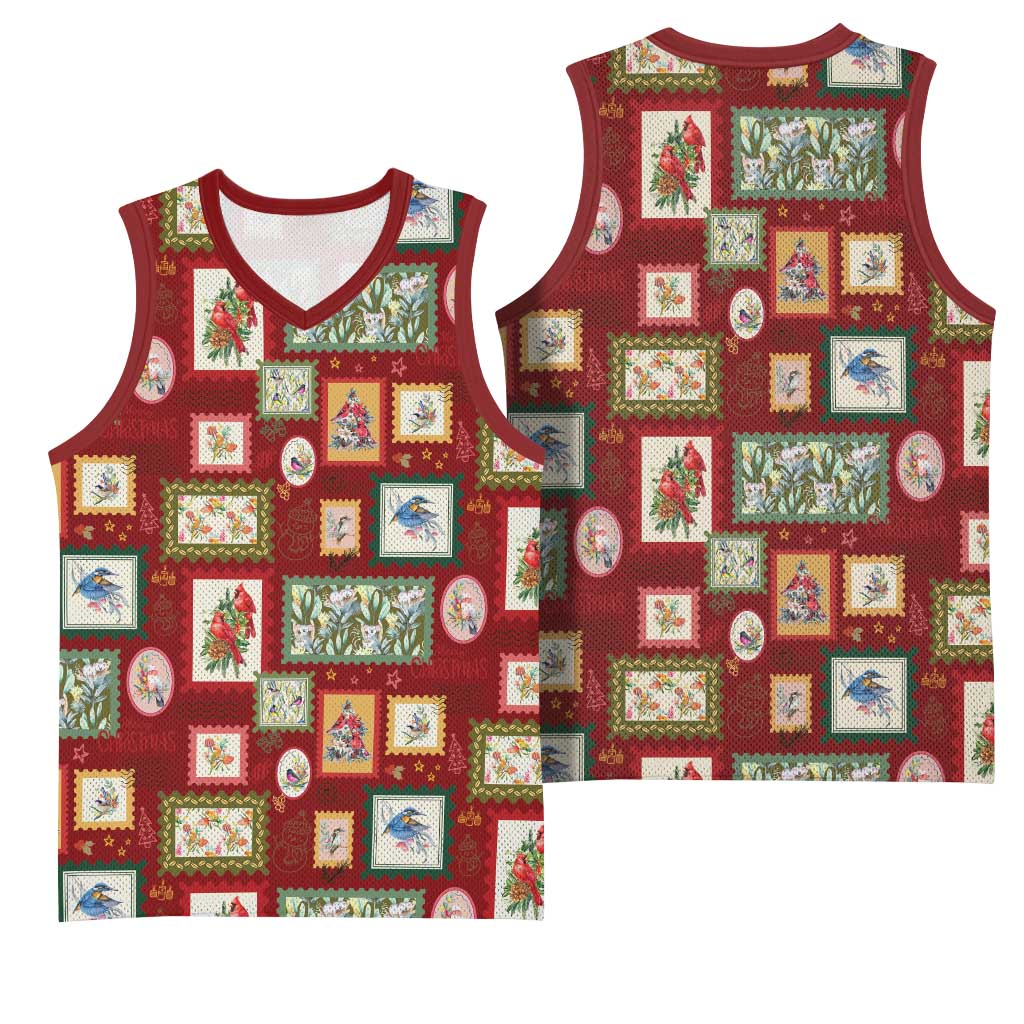 Aussie Birds Christmas La La Land Basketball Jersey Red Vintage Stamp Edition - Aussie Hoodie