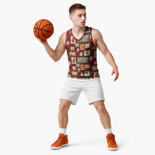 Aussie Birds Christmas La La Land Basketball Jersey Red Vintage Stamp Edition - Aussie Hoodie