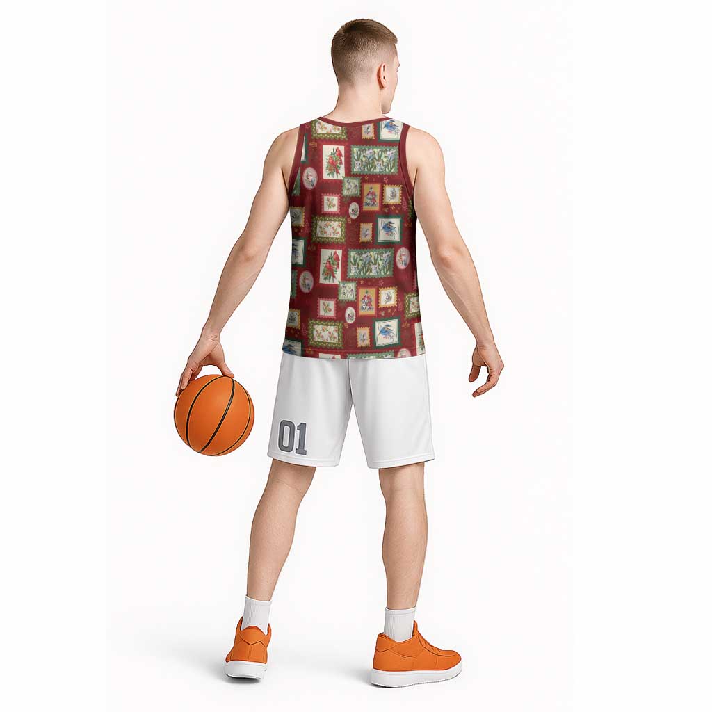 Aussie Birds Christmas La La Land Basketball Jersey Red Vintage Stamp Edition - Aussie Hoodie