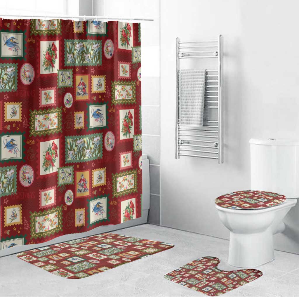 Aussie Birds Christmas La La Land Bathroom Set Red Vintage Stamp Edition - Aussie Hoodie