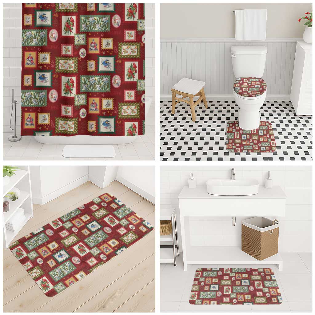 Aussie Birds Christmas La La Land Bathroom Set Red Vintage Stamp Edition - Aussie Hoodie