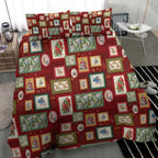 Aussie Birds Christmas La La Land Bedding Set Red Vintage Stamp Edition - Aussie Hoodie