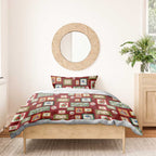 Aussie Birds Christmas La La Land Bedding Set Red Vintage Stamp Edition - Aussie Hoodie