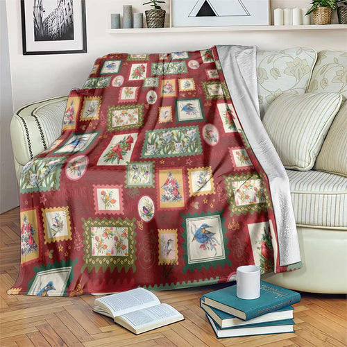 Aussie Birds Christmas La La Land Blanket Red Vintage Stamp Edition - Aussie Hoodie