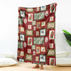 Aussie Birds Christmas La La Land Blanket Red Vintage Stamp Edition - Aussie Hoodie