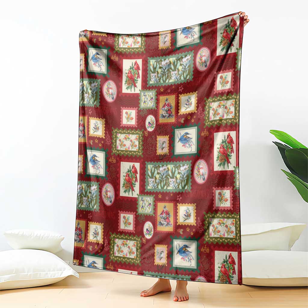 Aussie Birds Christmas La La Land Blanket Red Vintage Stamp Edition - Aussie Hoodie