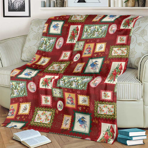 Aussie Birds Christmas La La Land Blanket Red Vintage Stamp Edition - Aussie Hoodie
