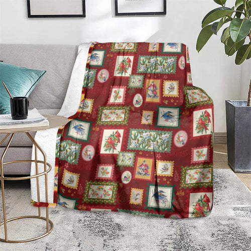 Aussie Birds Christmas La La Land Blanket Red Vintage Stamp Edition - Aussie Hoodie