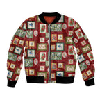 Aussie Birds Christmas La La Land Bomber Jacket Red Vintage Stamp Edition - Aussie Hoodie