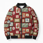 Aussie Birds Christmas La La Land Bomber Puffer Jacket Red Vintage Stamp Edition - Aussie Hoodie