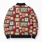 Aussie Birds Christmas La La Land Bomber Puffer Jacket Red Vintage Stamp Edition - Aussie Hoodie