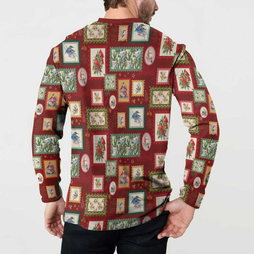 Aussie Birds Christmas La La Land Button Sweatshirt Red Vintage Stamp Edition - Aussie Hoodie