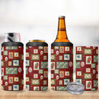Aussie Birds Christmas La La Land 4 in 1 Can Cooler Tumbler Red Vintage Stamp Edition - Aussie Hoodie