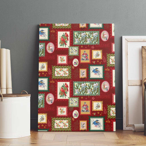 Aussie Birds Christmas La La Land Canvas Wall Art Red Vintage Stamp Edition - Aussie Hoodie