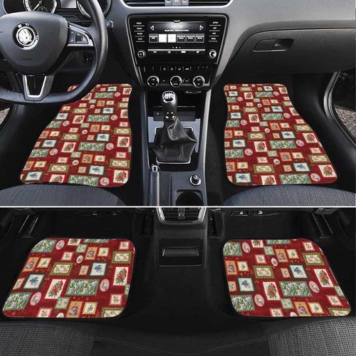 Aussie Birds Christmas La La Land Car Mats Red Vintage Stamp Edition - Aussie Hoodie