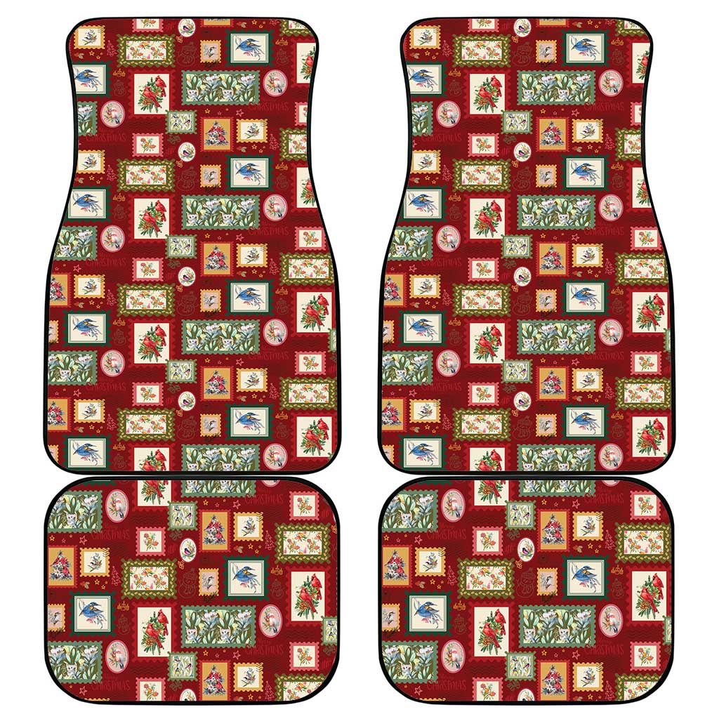Aussie Birds Christmas La La Land Car Mats Red Vintage Stamp Edition - Aussie Hoodie