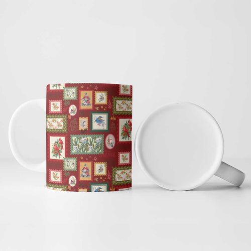 Aussie Birds Christmas La La Land Ceramic Mug Red Vintage Stamp Edition - Aussie Hoodie