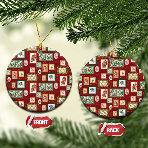 Aussie Birds Christmas La La Land Ceramic Ornament Red Vintage Stamp Edition - Aussie Hoodie