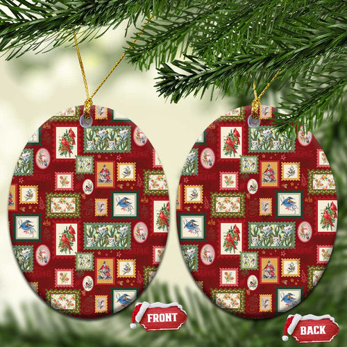 Aussie Birds Christmas La La Land Ceramic Ornament Red Vintage Stamp Edition - Aussie Hoodie