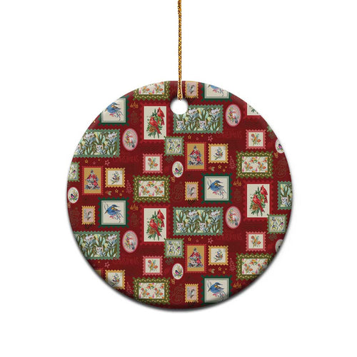 Aussie Birds Christmas La La Land Ceramic Ornament Red Vintage Stamp Edition - Aussie Hoodie
