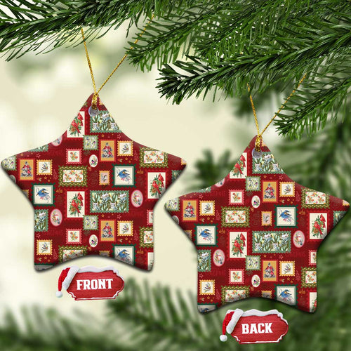 Aussie Birds Christmas La La Land Ceramic Ornament Red Vintage Stamp Edition - Aussie Hoodie