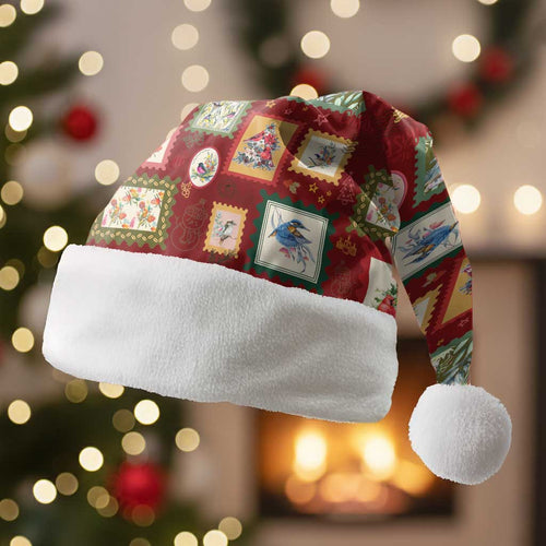 Aussie Birds Christmas La La Land Christmas Santa Hat Red Vintage Stamp Edition - Aussie Hoodie