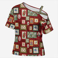 Aussie Birds Christmas La La Land Cross Shoulder Shirt Red Vintage Stamp Edition - Aussie Hoodie